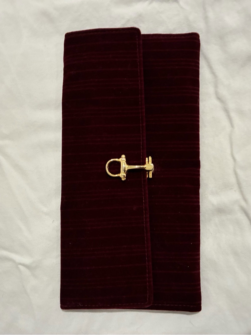 Rare Vintage Lancetti Italy Wine Red Velvet Gold Horsebit Evening Bag Clutch - Picture 10 of 11